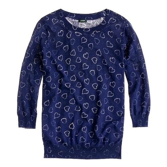 J. Crew Sweaters - J. Crew Tippi Sweater in Heart Print Crepe